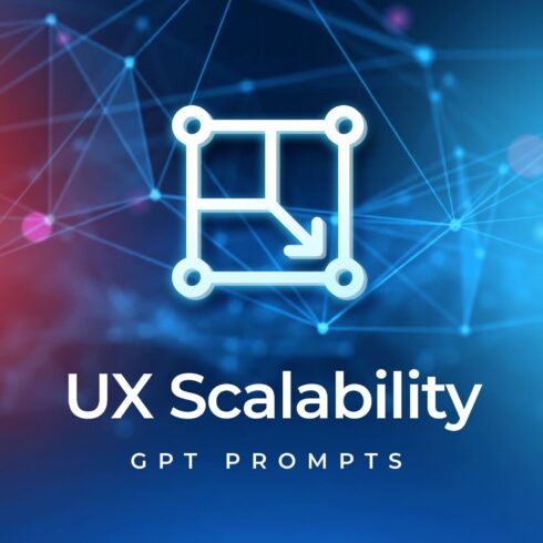 Blue and red background with the words ux scalability.