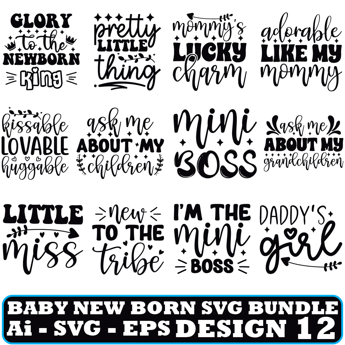 Baby New Born SVG Bundle cover image.