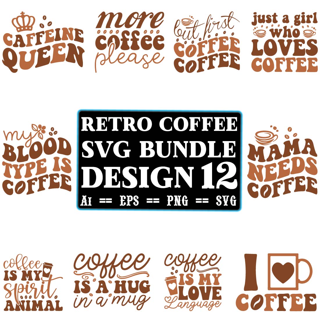 Retro Coffee SVG Bundle cover image.