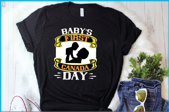 Baby's first canada day t - shirt.