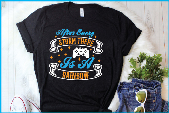 T - shirt that says after every storm there is a rainbow.