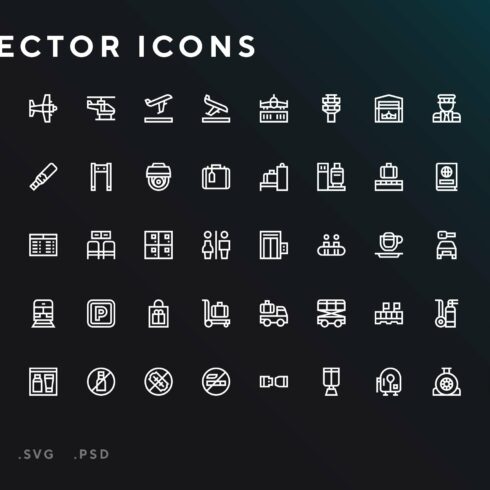 Airport icons cover image.