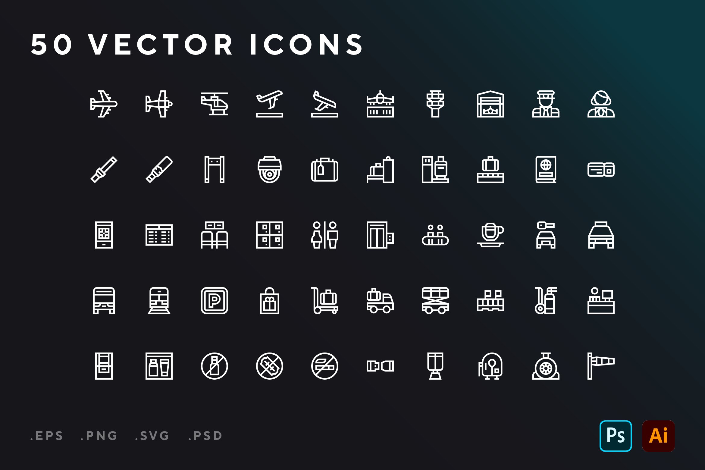 Airport icons cover image.