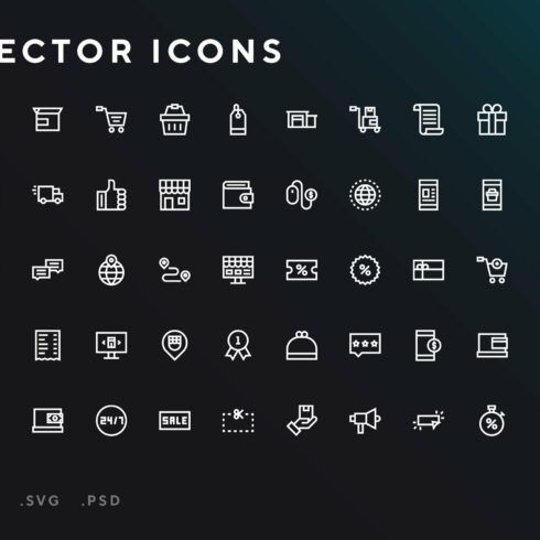 Online Shopping icons cover image.