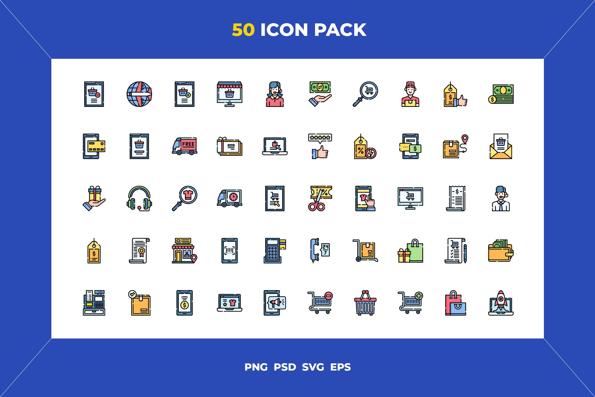 Ecommerce icons cover image.