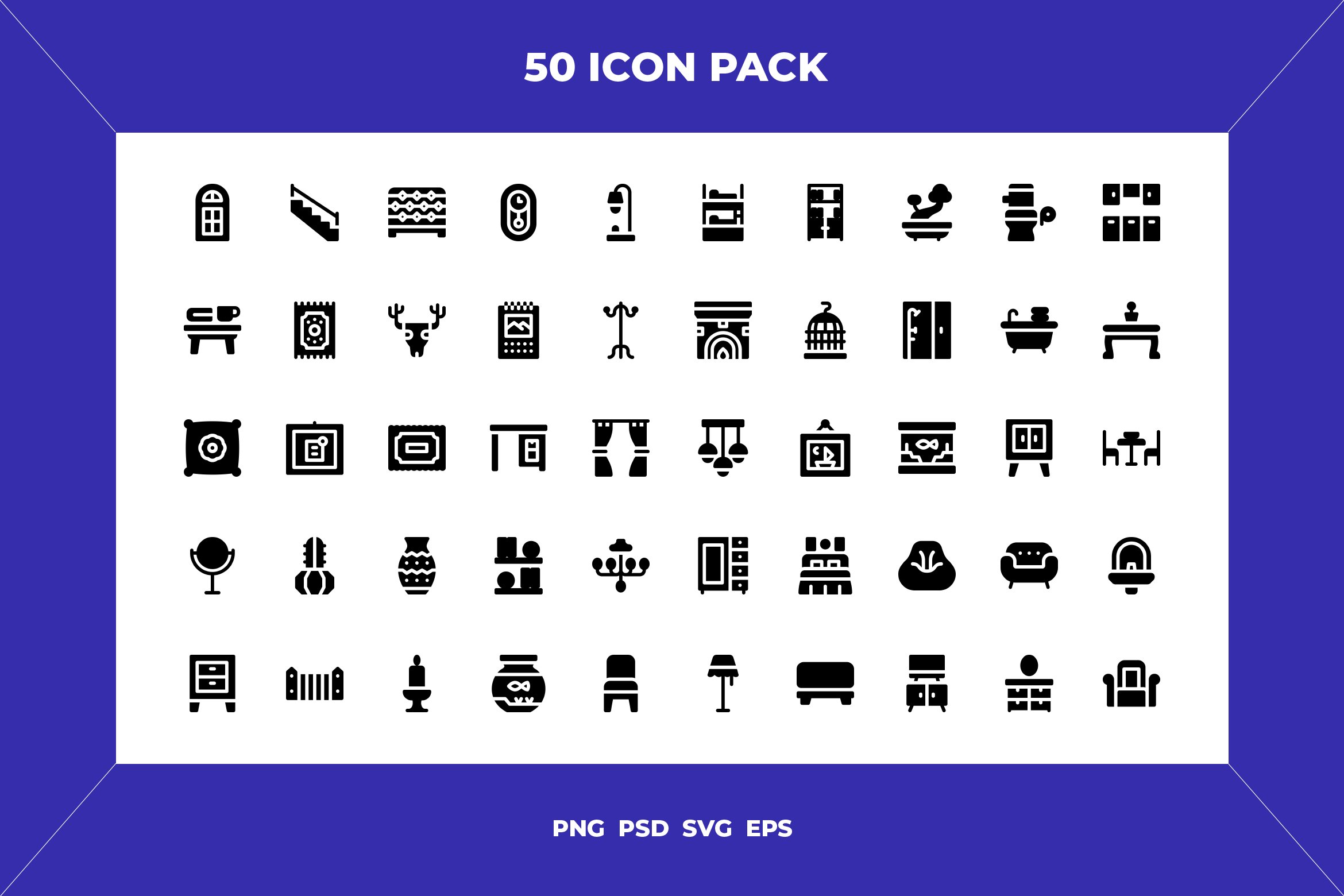 Home decoration icons cover image.