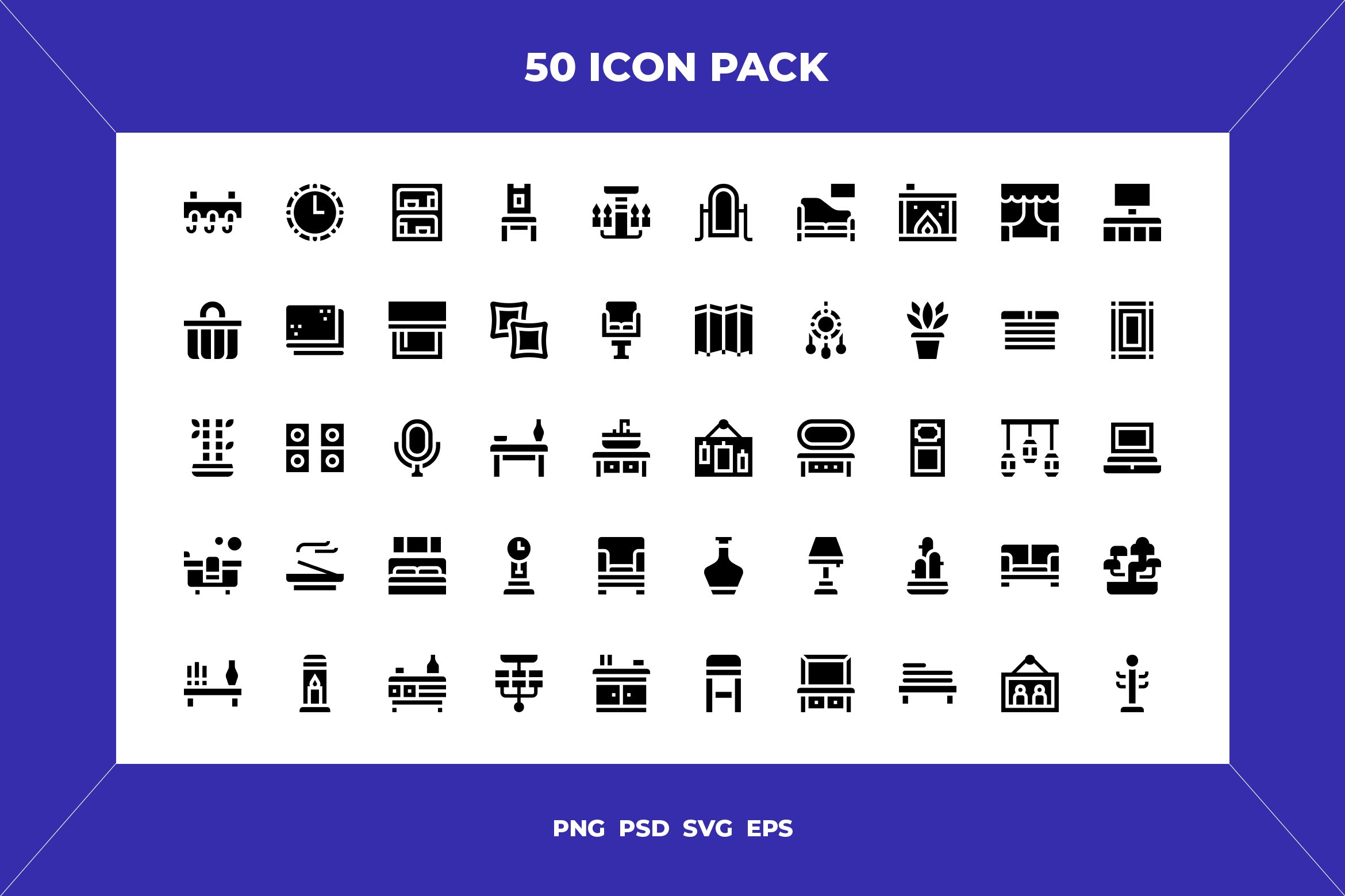 Home decoration icons cover image.