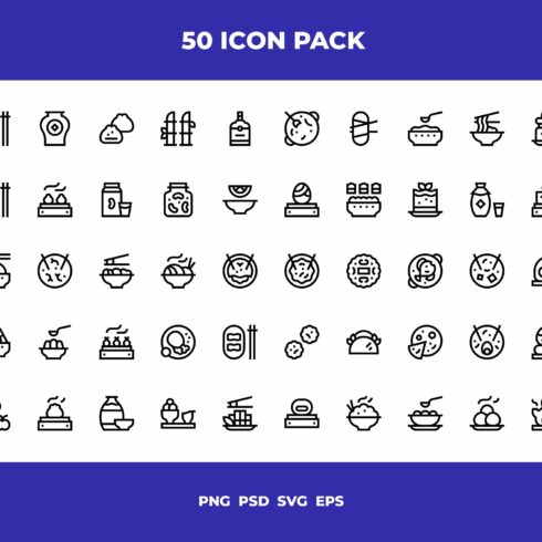 Chinese food icons cover image.