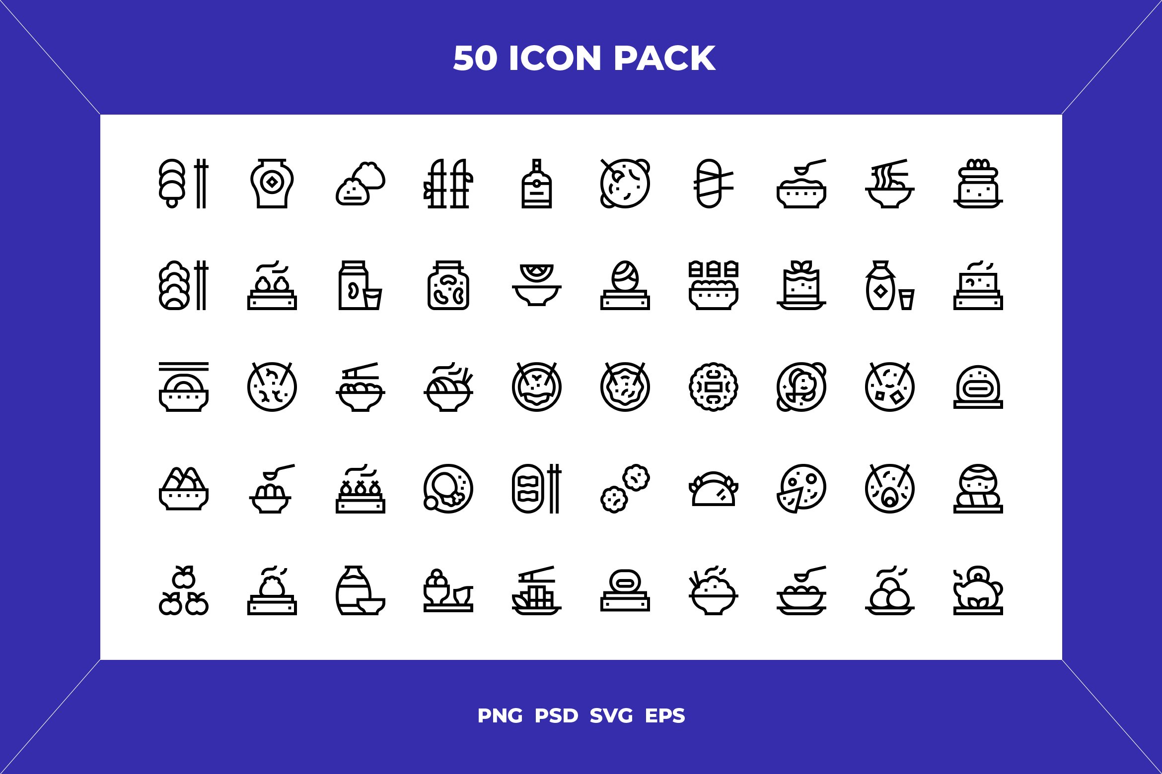 Chinese food icons cover image.