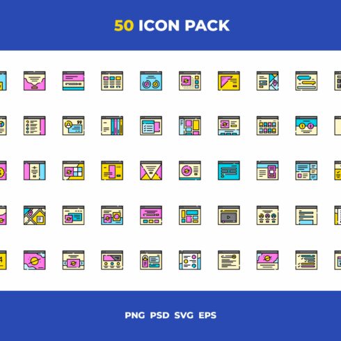 Web layout icons cover image.