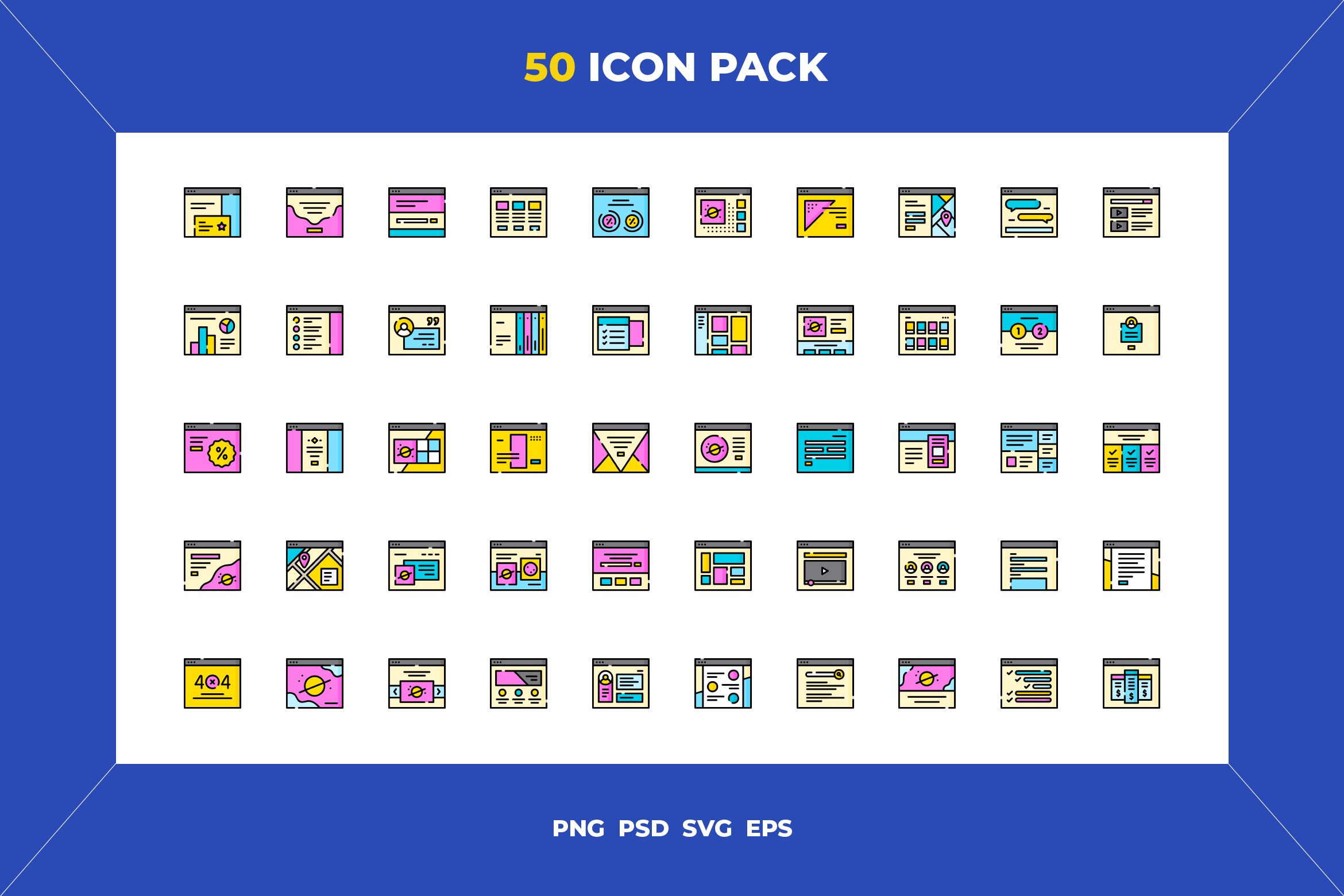 Web layout icons cover image.