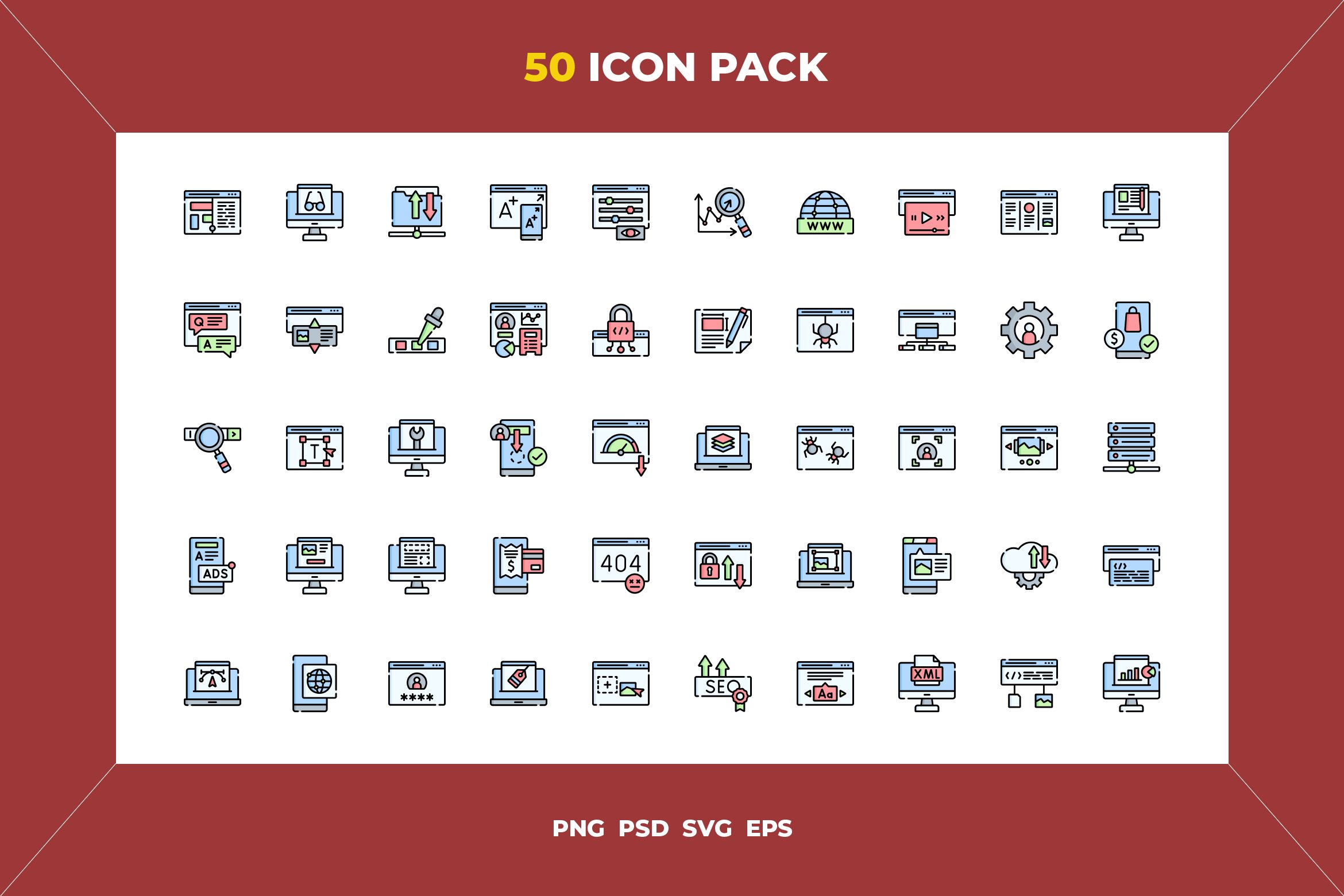 Web design icons cover image.