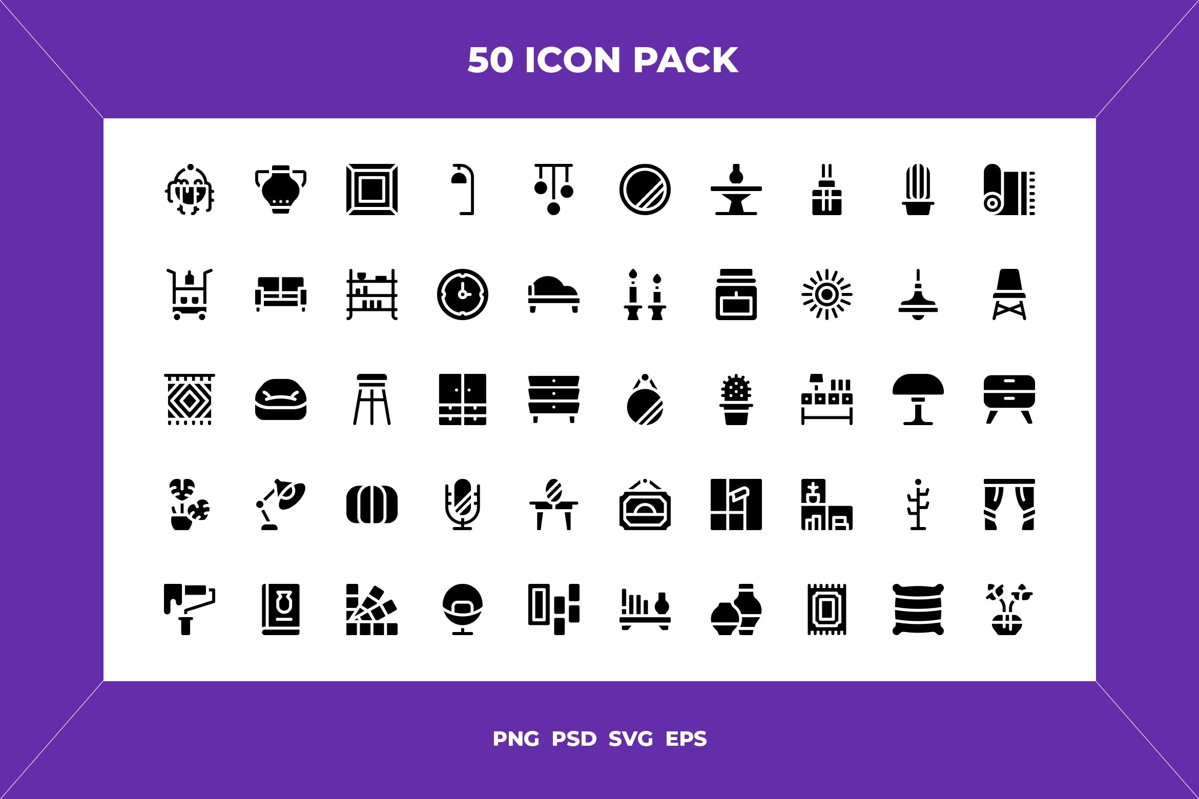 Home decoration icons cover image.