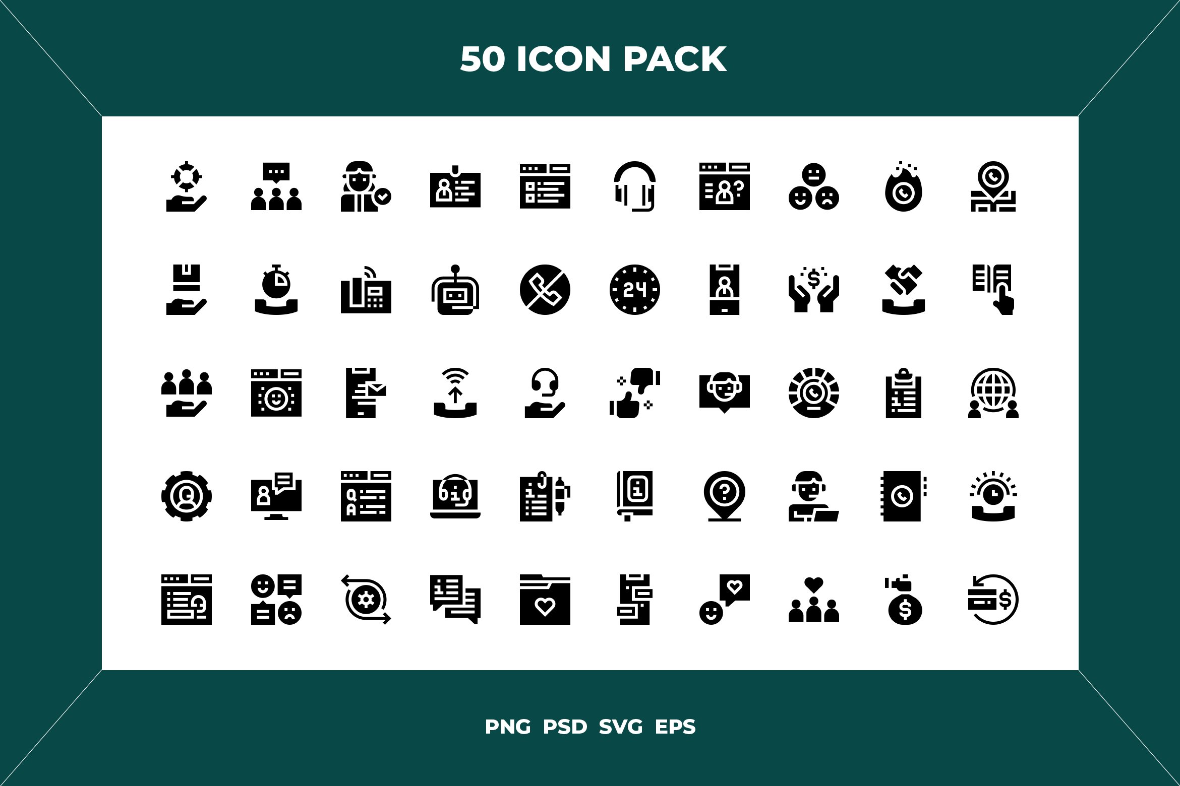 Customer service icons cover image.