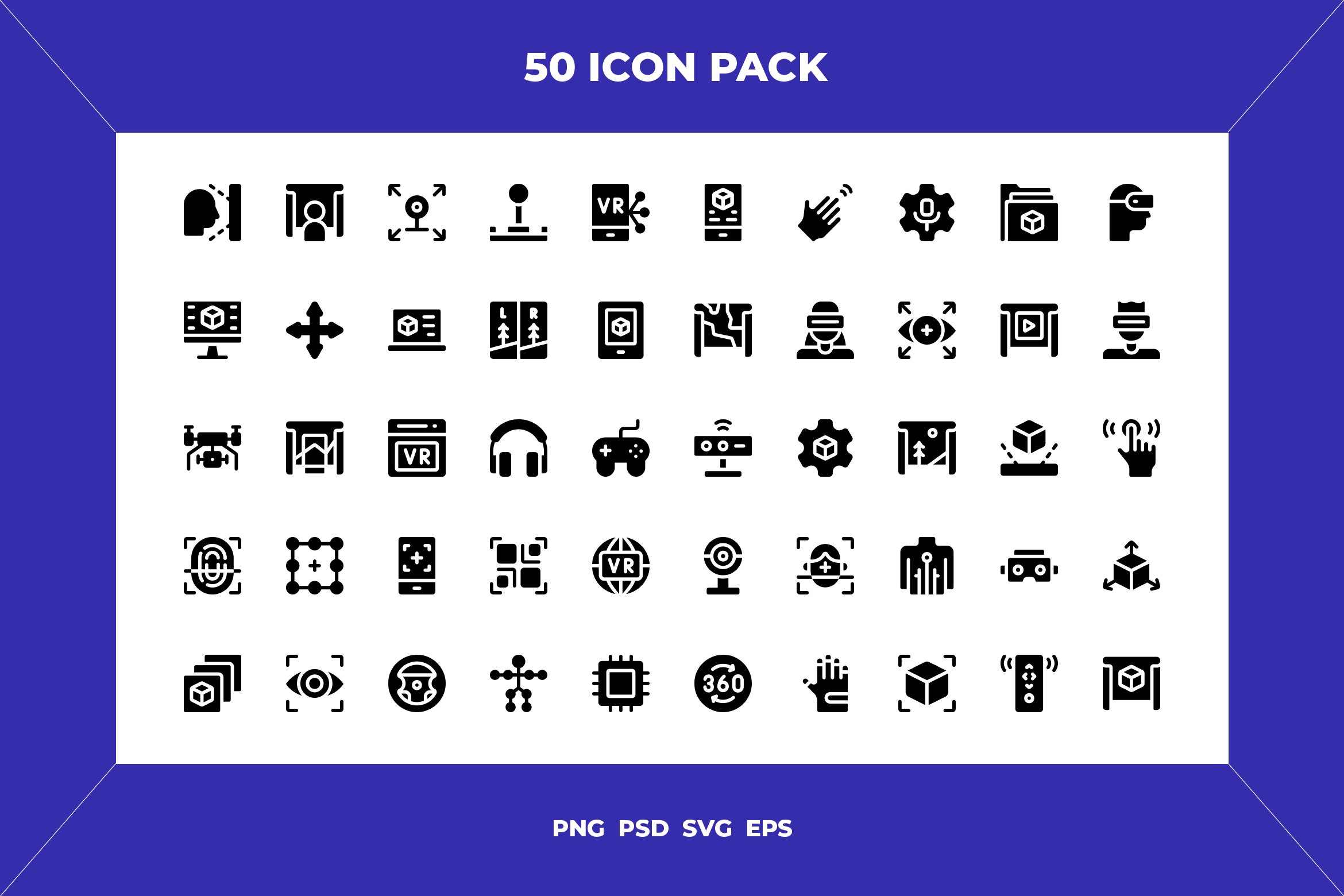 Virtual reality icons cover image.