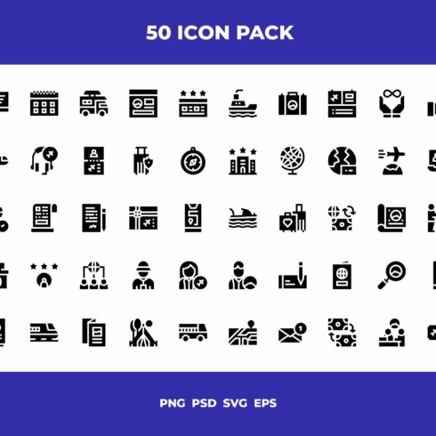 Travel agency icons cover image.