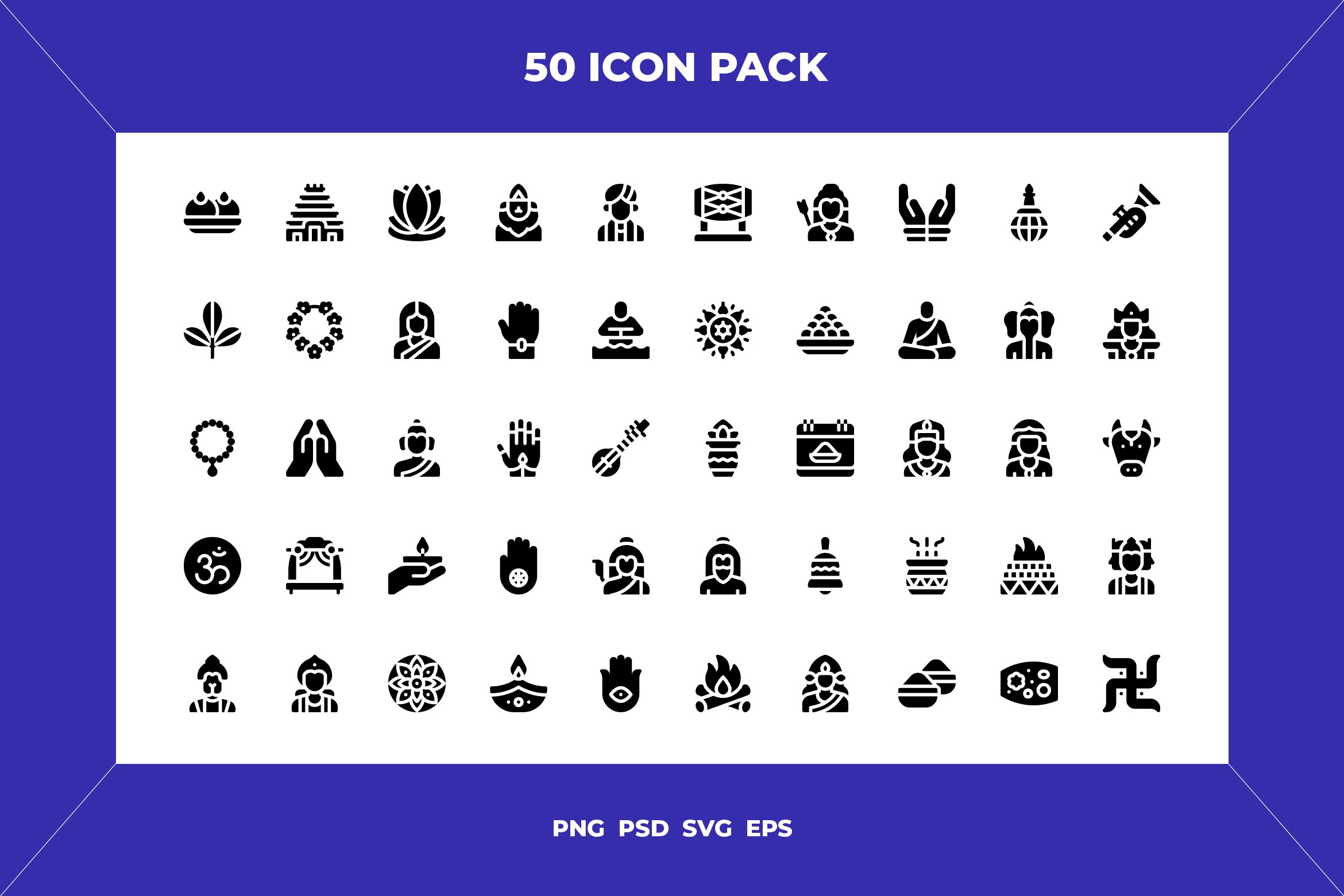 Hinduism icons cover image.