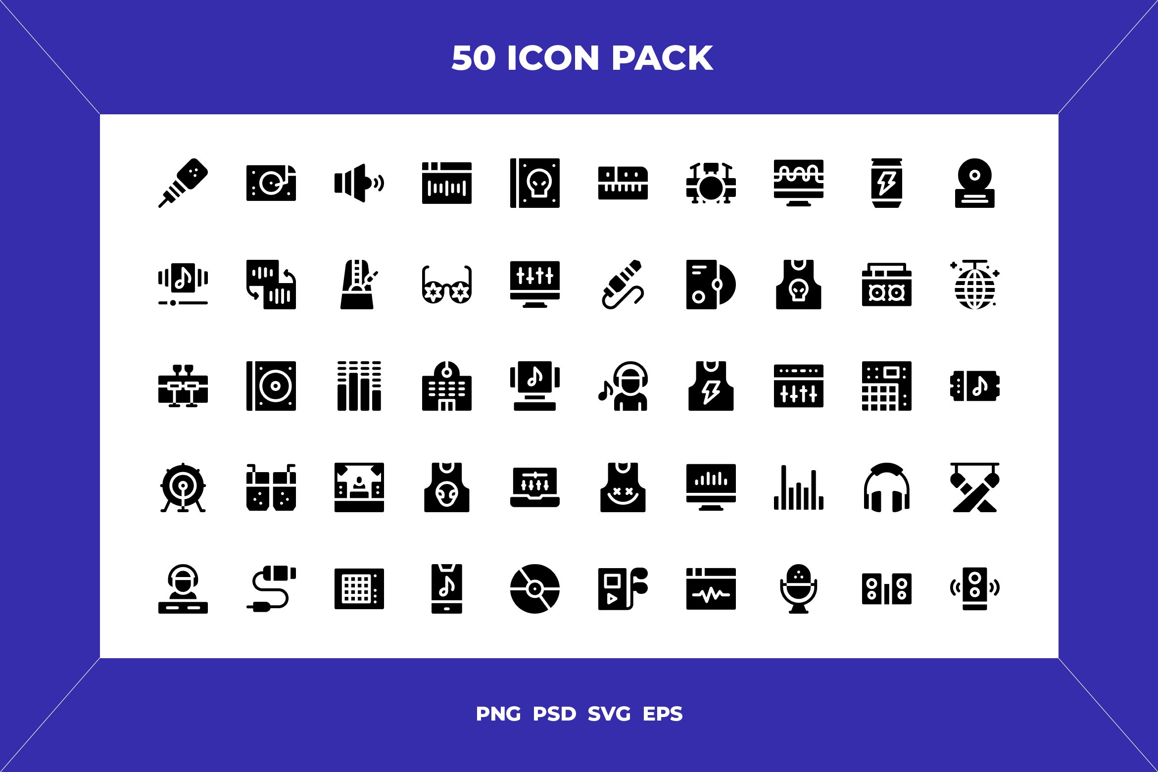 Electronic music icons cover image.