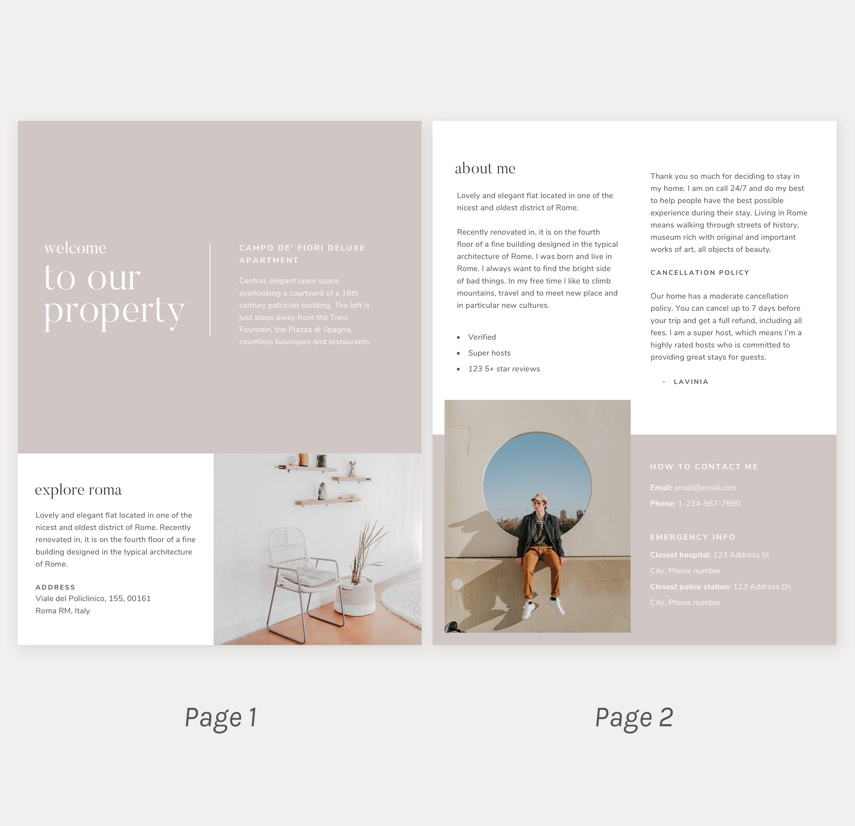 Airbnb Welcome Book Template preview image.