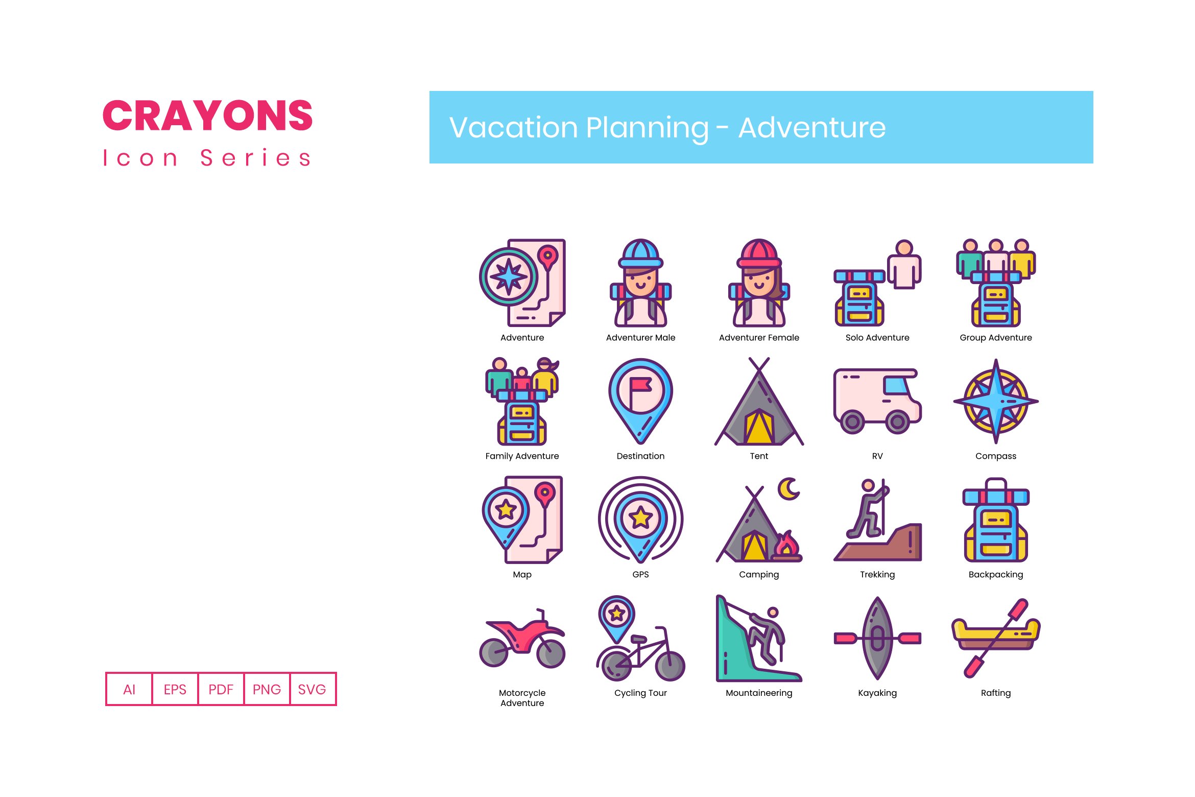 Vacation Planning - Adventure Icons preview image.