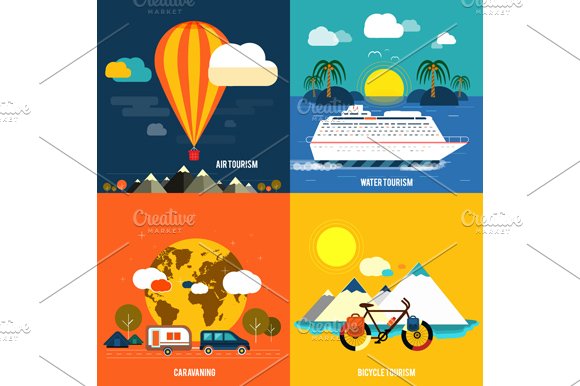 Icons set of traveling and planning preview image.