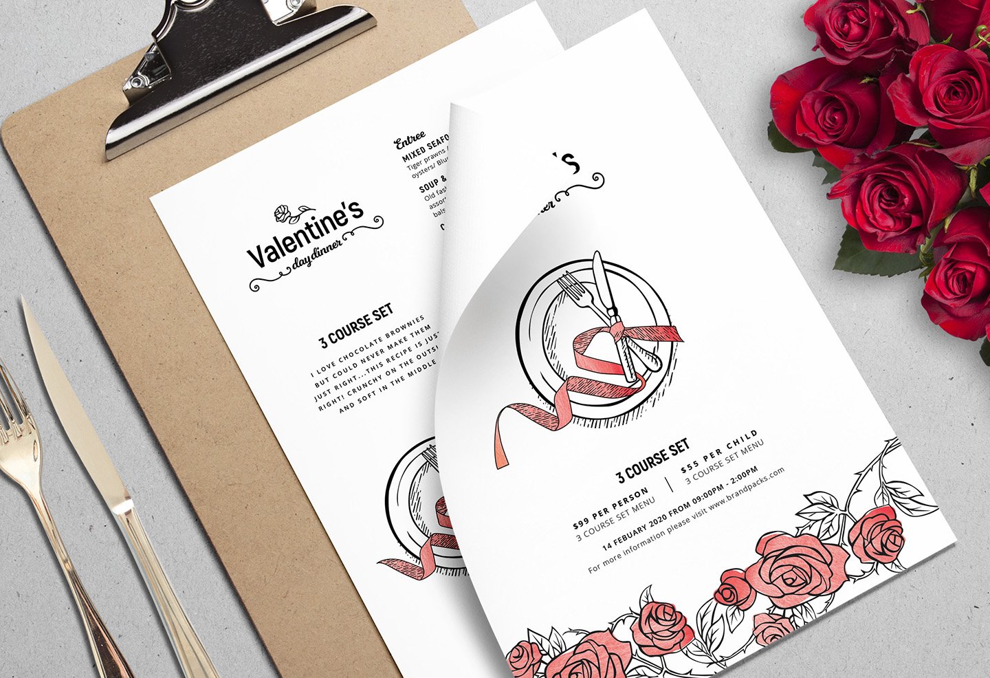 valentienes menu templates 405