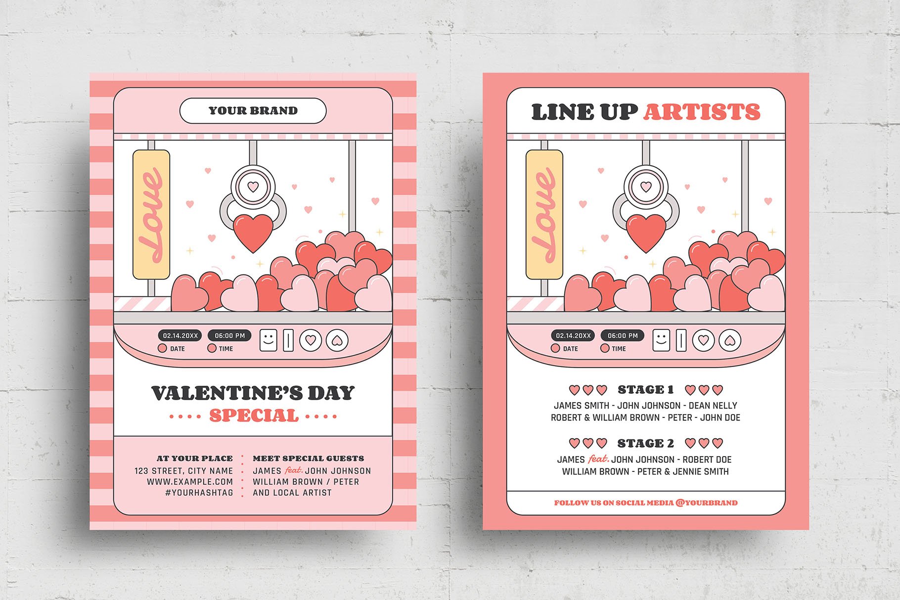 valentines day flyer pink all design 670