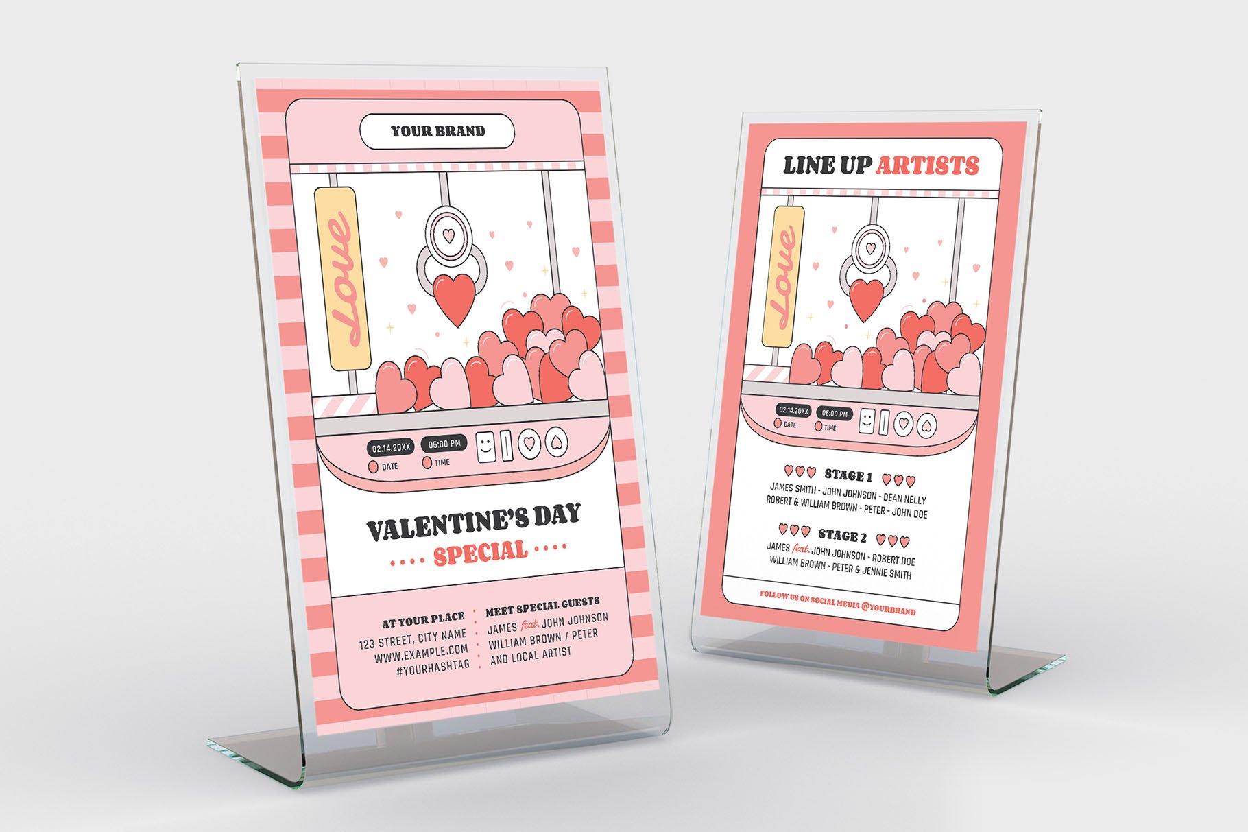 valentines day flyer pink table tent 987