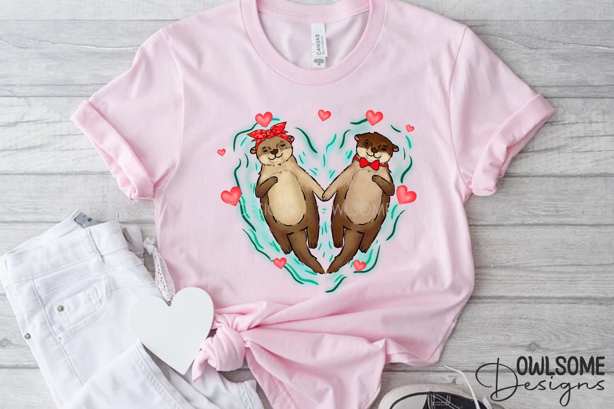 valentines day otter couple love png design by owlsome designs ow a 0912224 5 475