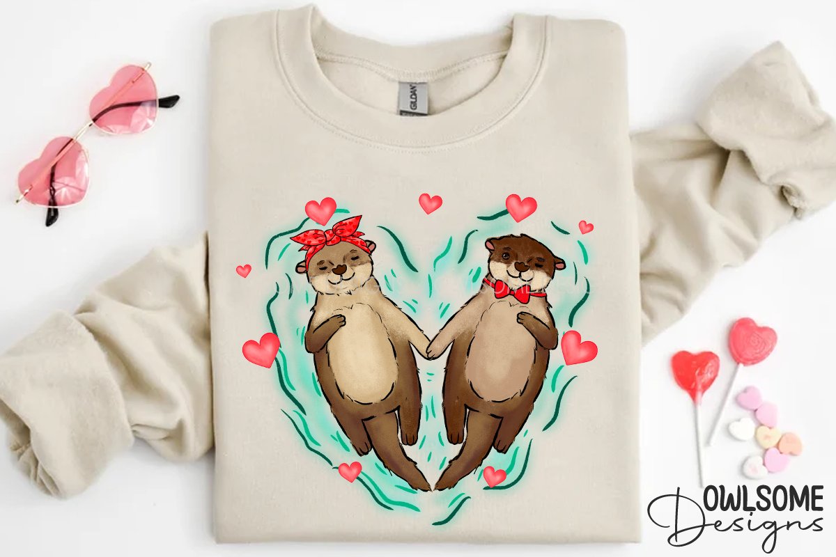 valentines day otter couple love png design by owlsome designs ow a 0912224 6 937