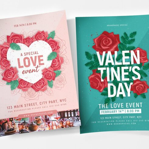 Valentines Flyer & Poster Templates cover image.