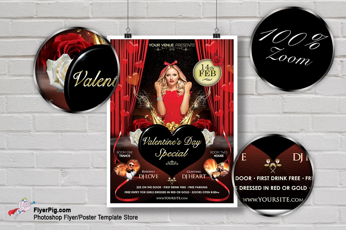 valentines day special flyer template 3 749