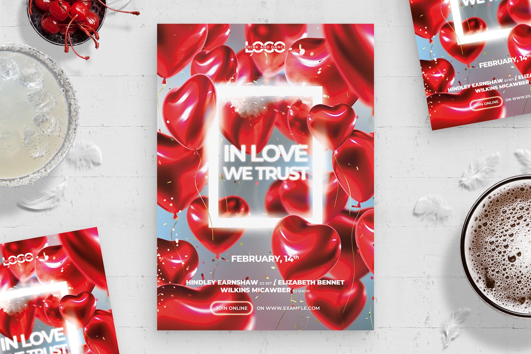 Valentines Flyer Template cover image.