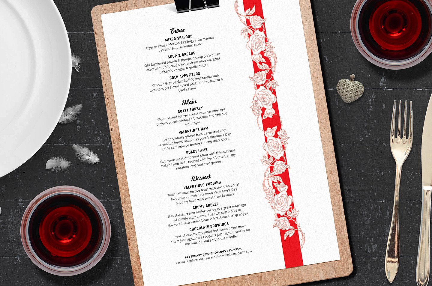 valentines menu design 722