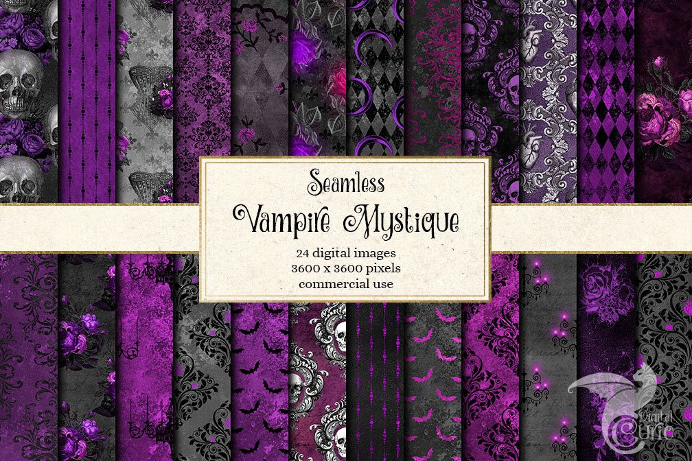 Vampire Mystique Digital Paper cover image.
