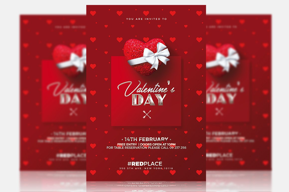 Valentine's Day - Psd Invitation cover image.