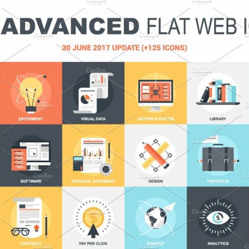 275 Advanced Flat Web Icons cover image.