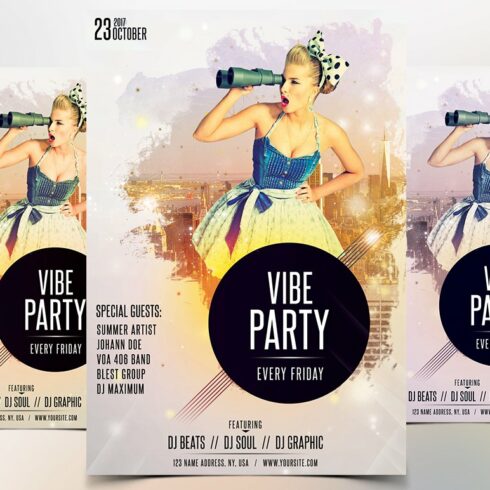 Vibe Party - PSD Flyer Template cover image.