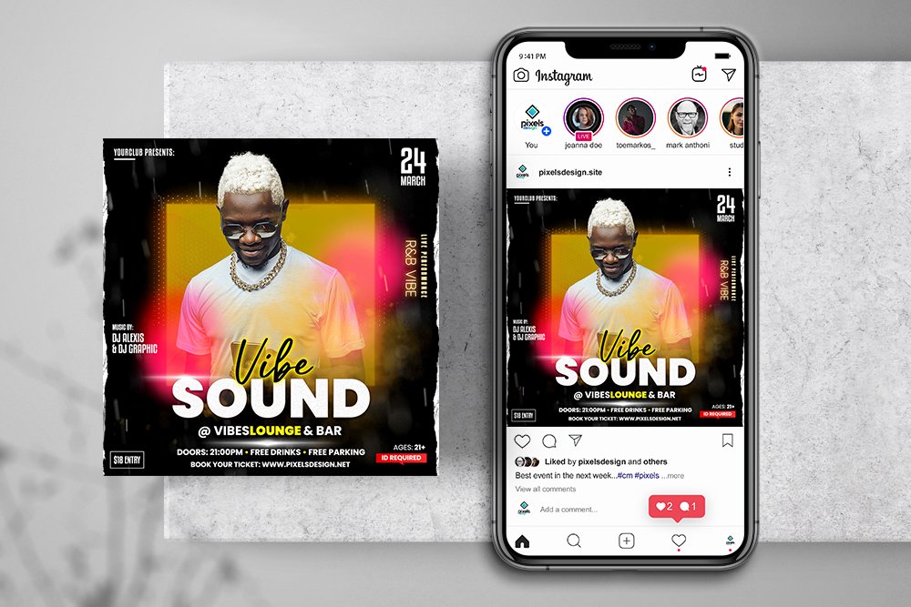 Vibe Sound DJ Instagram Banners cover image.