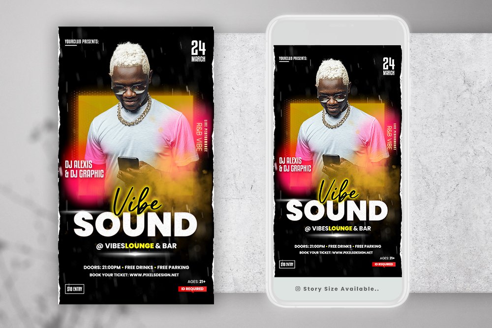 Vibe Sound DJ Instagram Banners preview image.
