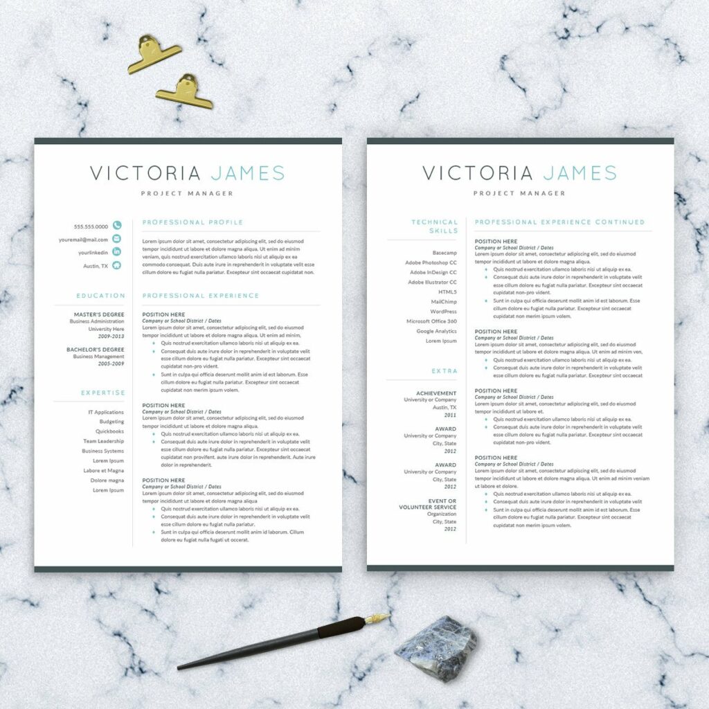 Modern Resume Template for Word - Victoria Img 2 902 1024x1024