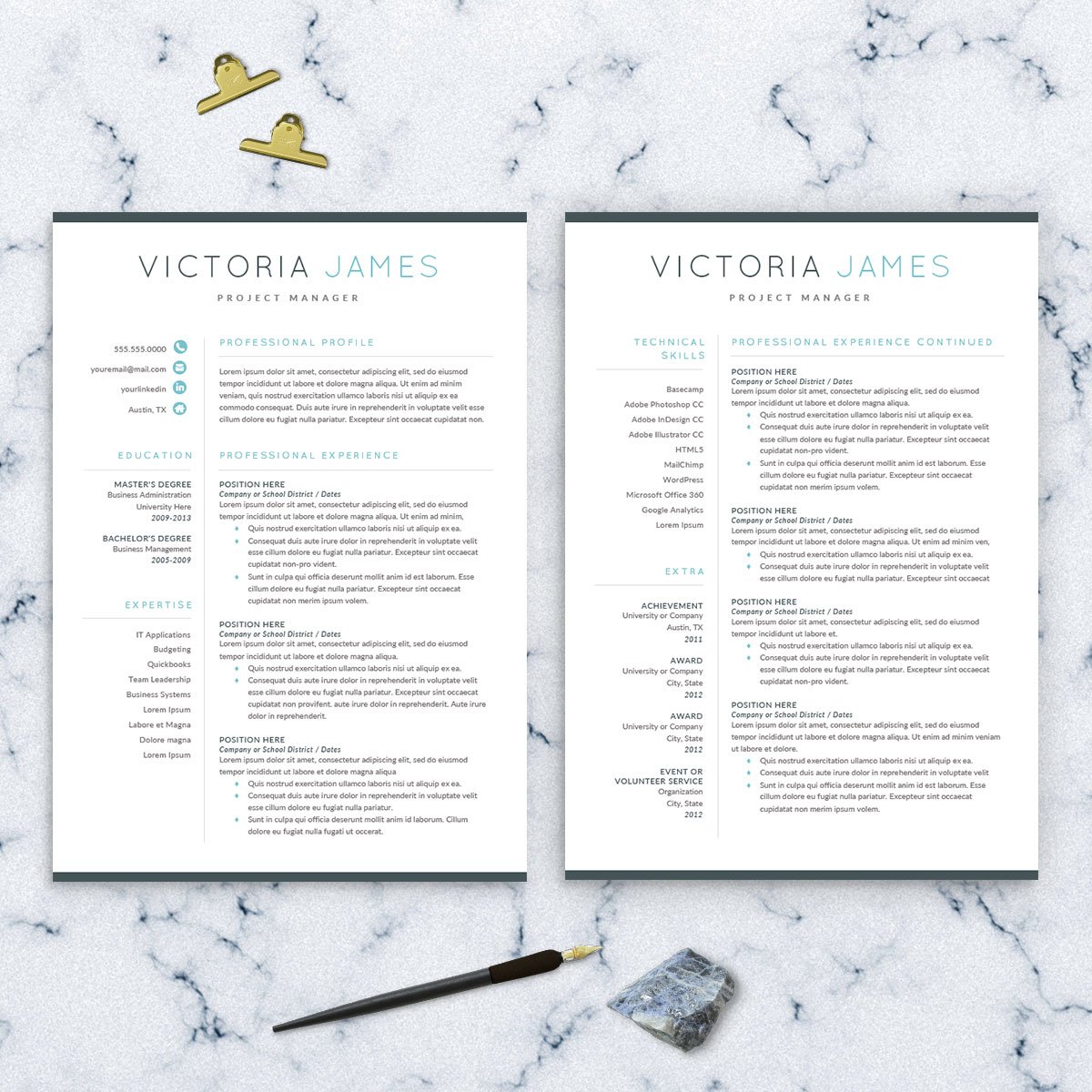 Modern Resume Template for Word preview image.