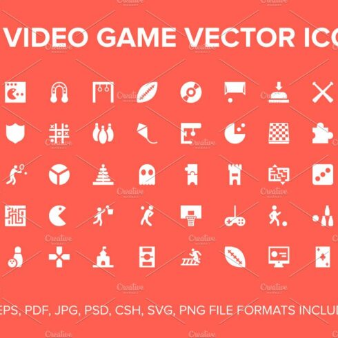 100 Video Game Vector Icons cover image.