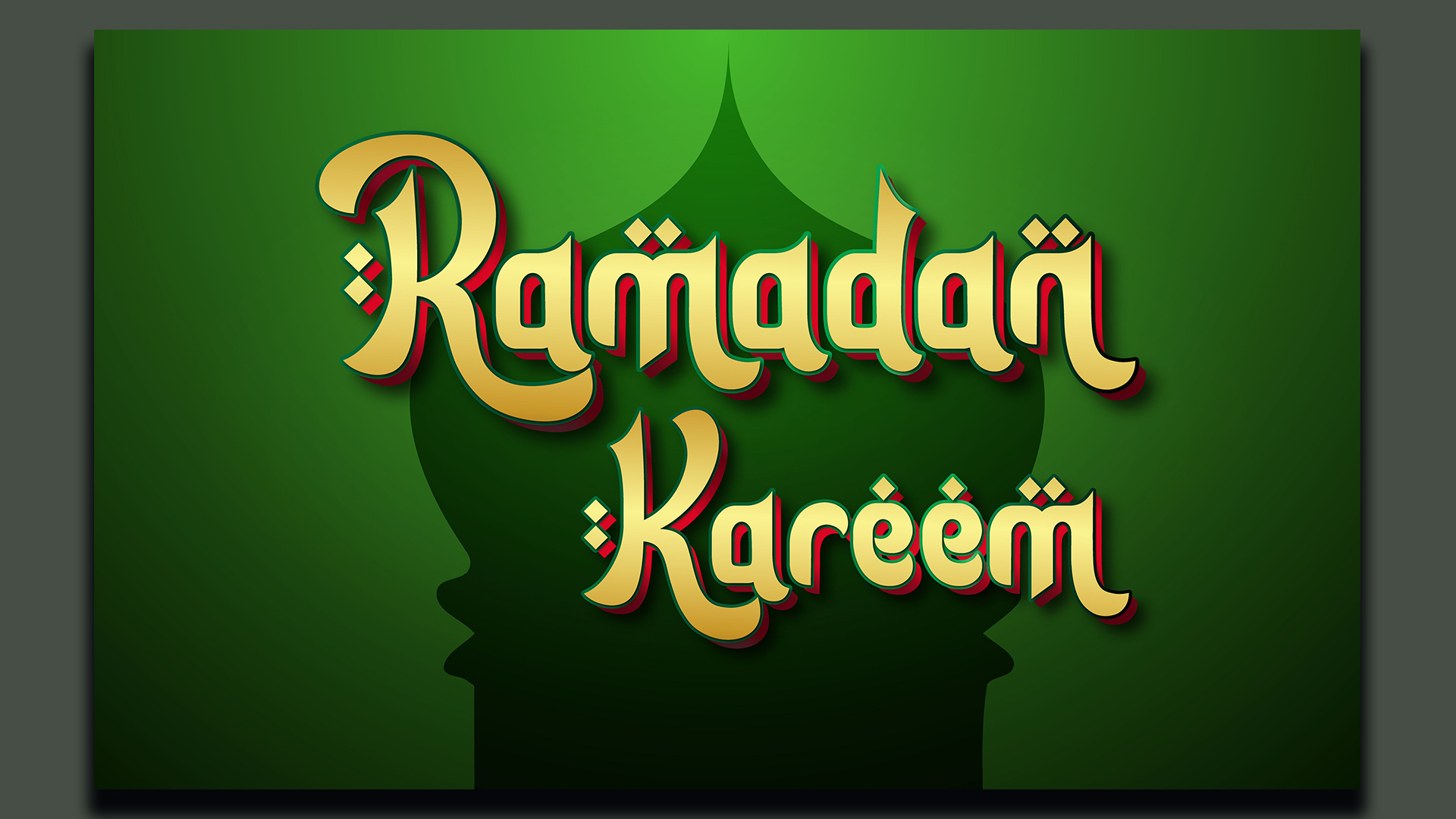 Ramadan kareem with a green background.