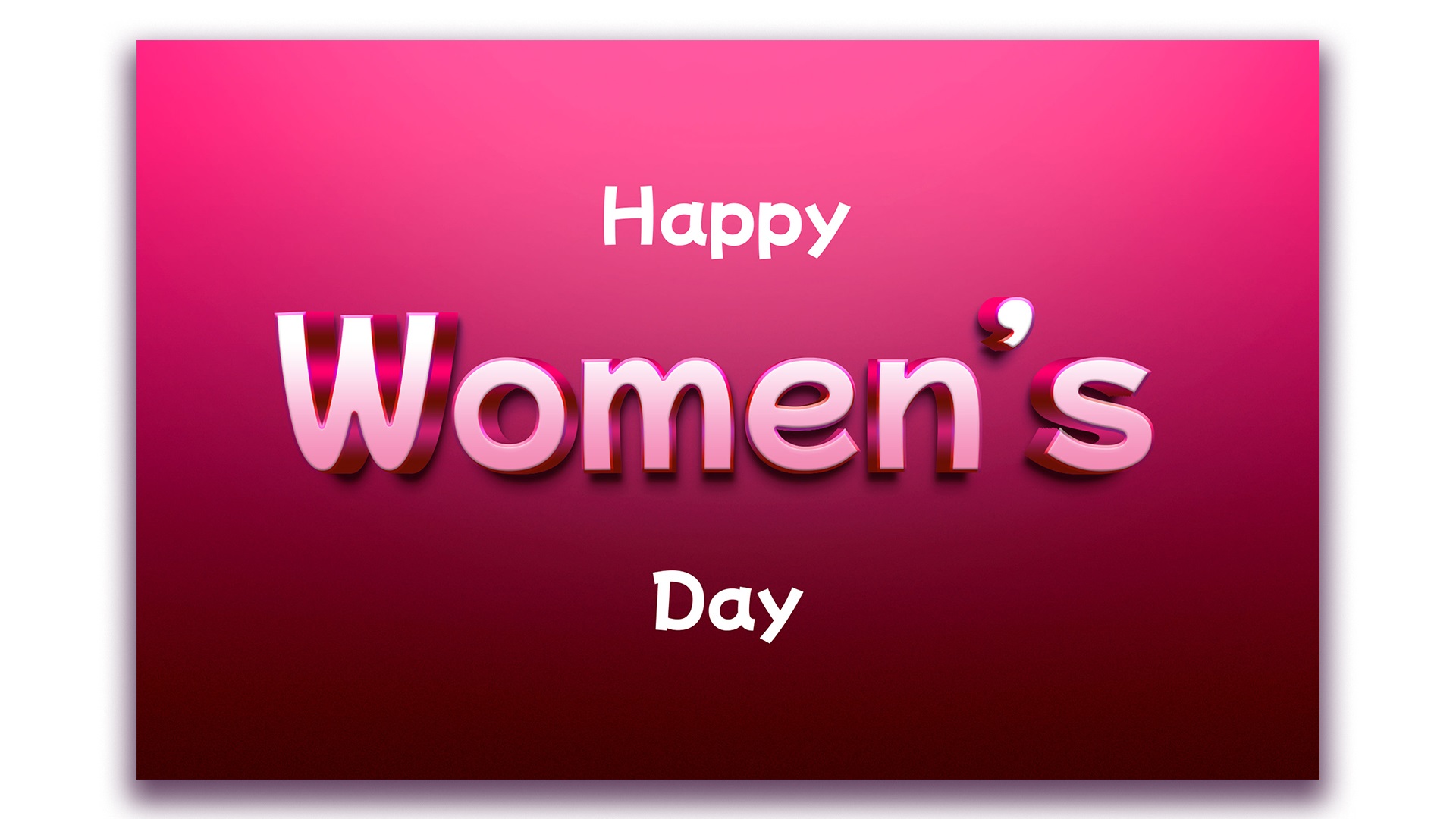 Woman's day card with the words happy women's day.
