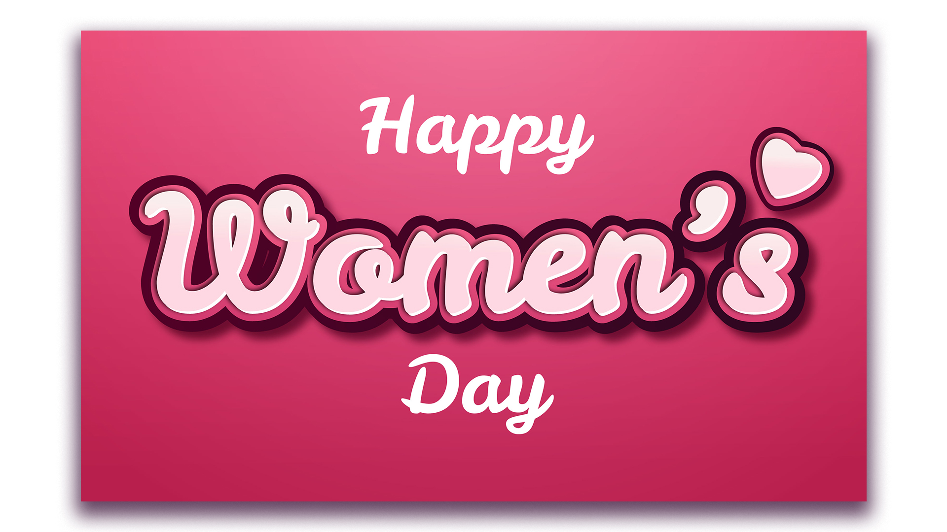 Happy women's day card with hearts.