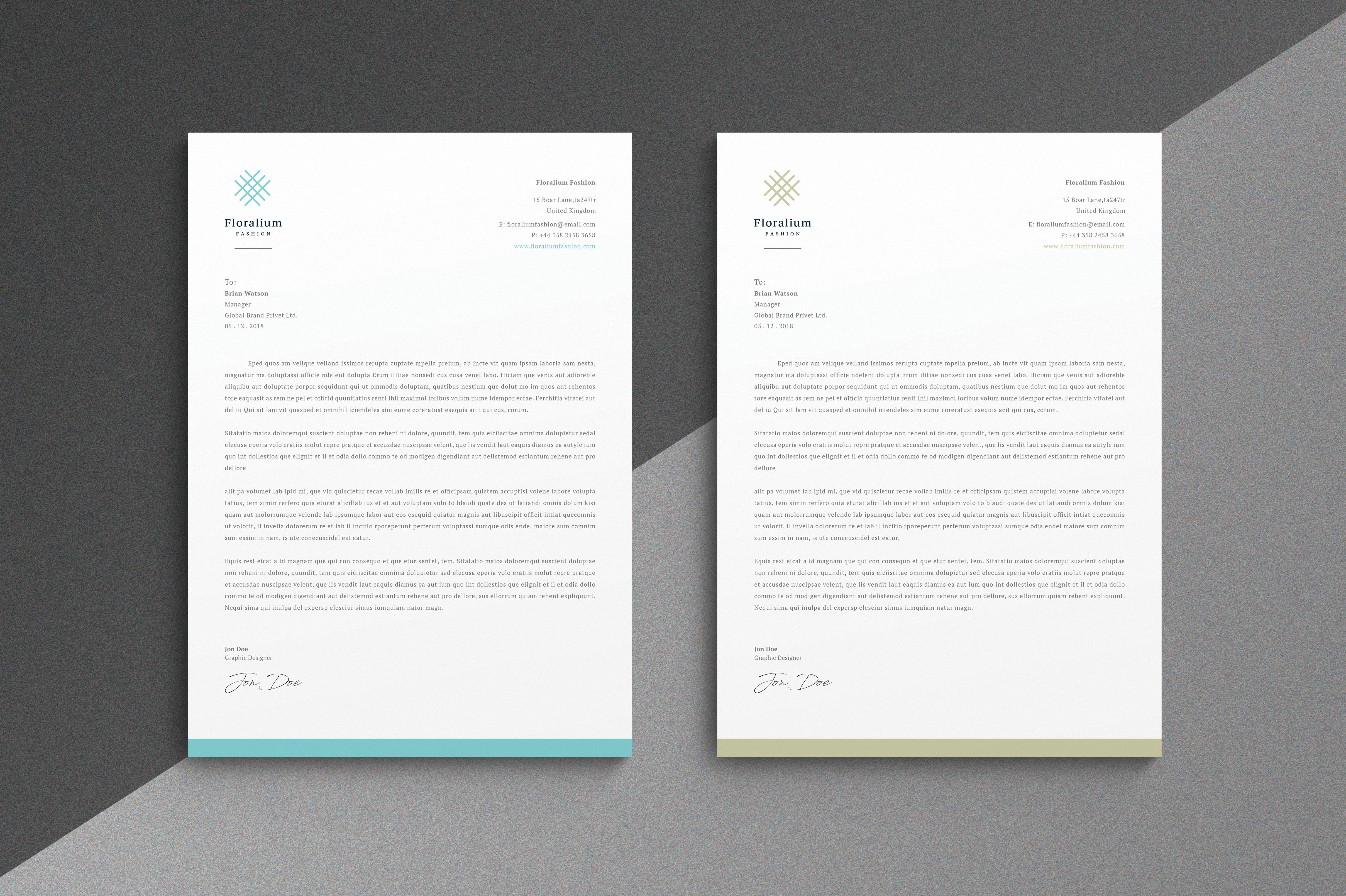 Letterhead preview image.