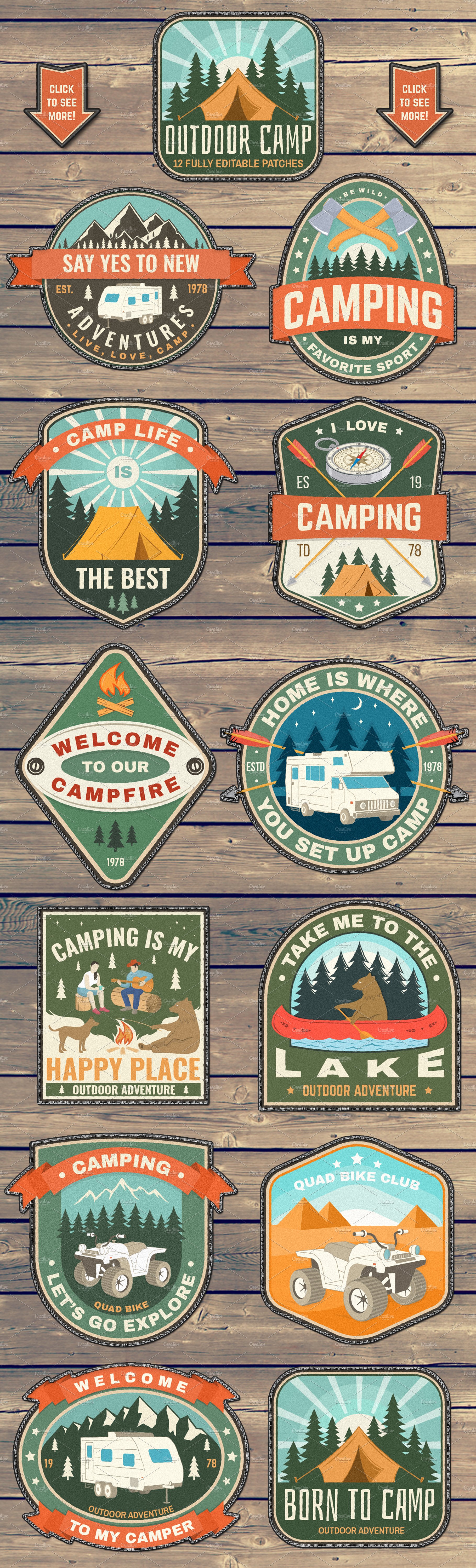 Outdoor Camp Patches preview image.