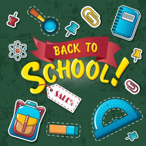 Back to school concept background cover image.