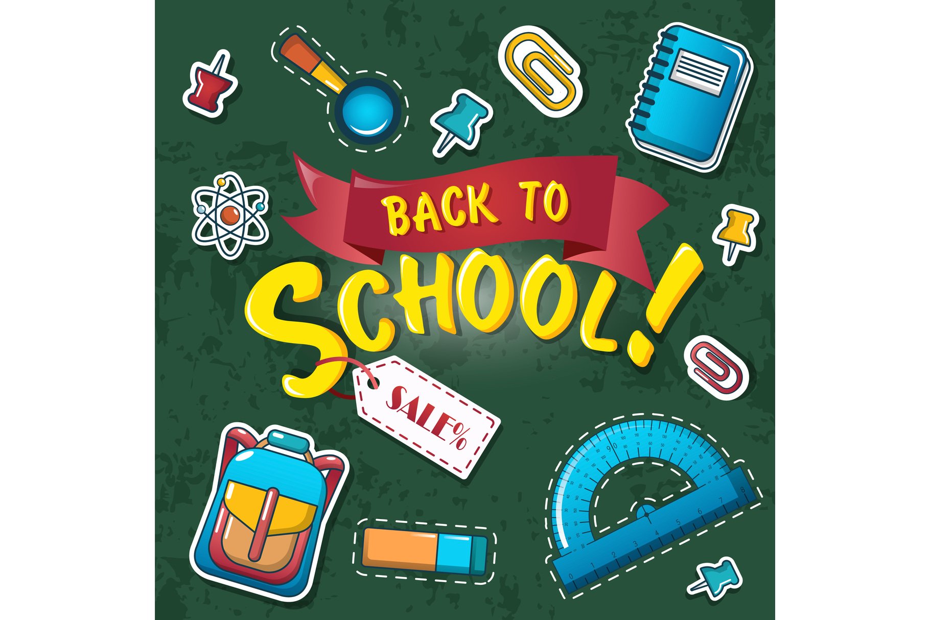 Back to school concept background cover image.